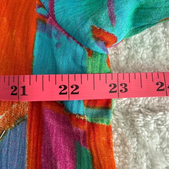 Key Lime Pie Womens Large Multicolor Cardigan Blouse Boho Festival Colorful Art - Picture 12 of 16